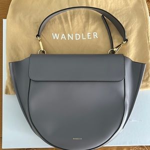 Wandler Medium Hortensia Leather Shoulder Bag in Taupe